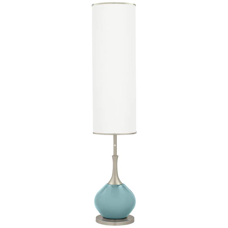 Image 1 Raindrop Blue and Brushed Nickel Jule Modern Floor Lamp