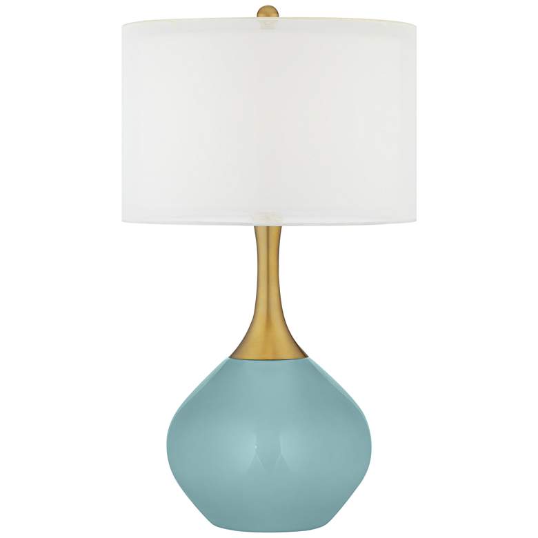 Image 1 Raindrop Blue Nickki Brass Modern Table Lamp