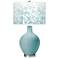 Raindrop Blue with Mosaic Giclee Shade Ovo Table Lamp