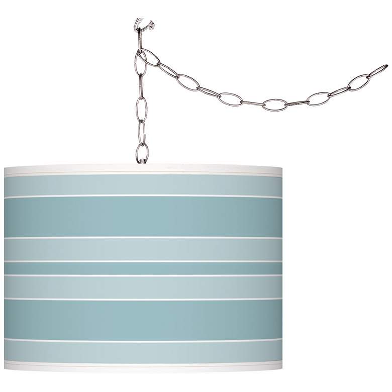Image 1 Raindrop Bold Stripe Giclee Glow Plug-In Swag Pendant