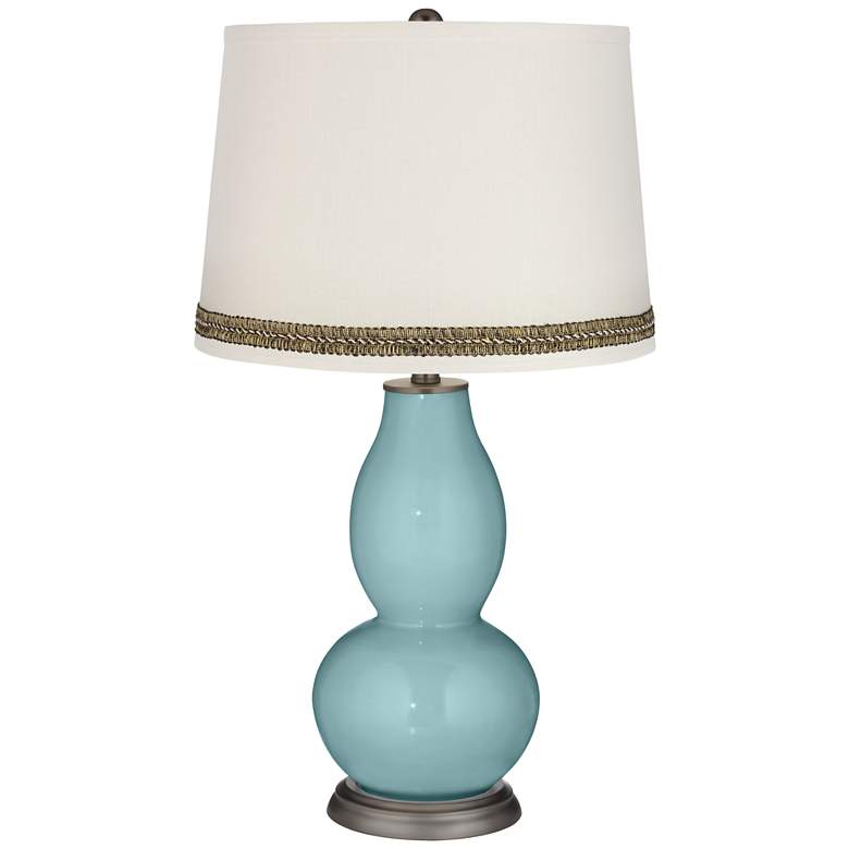 Image 1 Raindrop Double Gourd Table Lamp with Wave Braid Trim