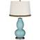Raindrop Double Gourd Table Lamp with Wave Braid Trim