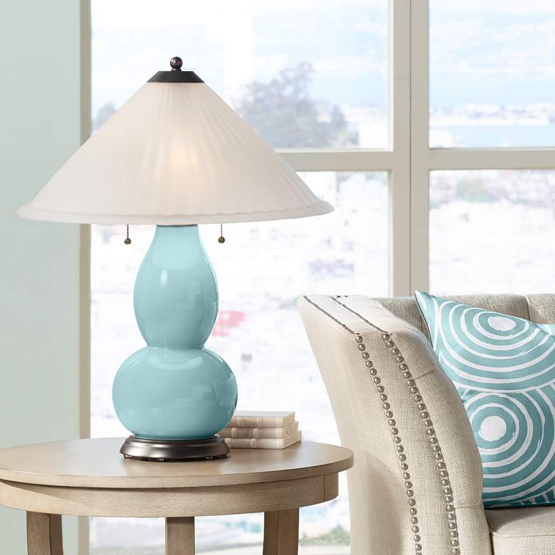 Image 1 Raindrop Fulton Table Lamp with Fluted Glass Shade