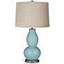 Raindrop Linen Drum Shade Double Gourd Table Lamp