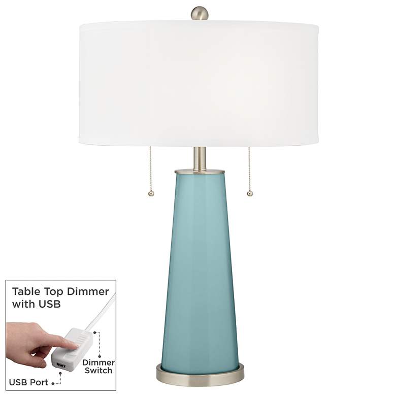 Image 1 Raindrop Peggy Glass Table Lamp With Dimmer