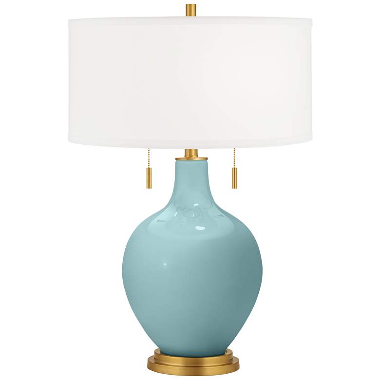 Image 2 Raindrop Toby Brass Accents Table Lamp with Dimmer