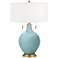 Raindrop Toby Brass Accents Table Lamp