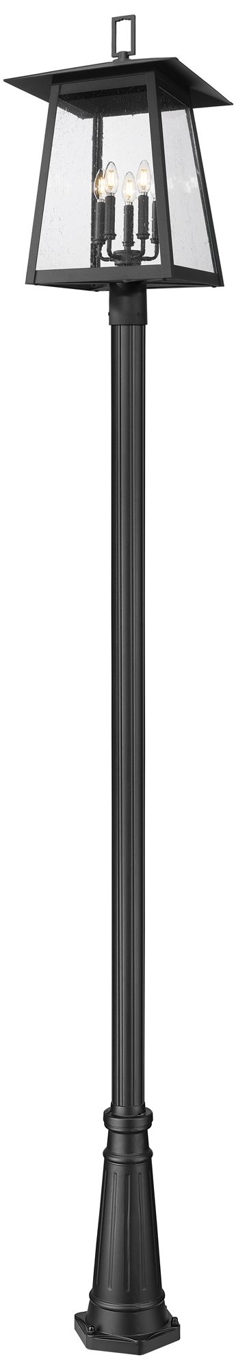 Rainer 121 1/2"H Black 5-Light Outdoor Post Light with Base