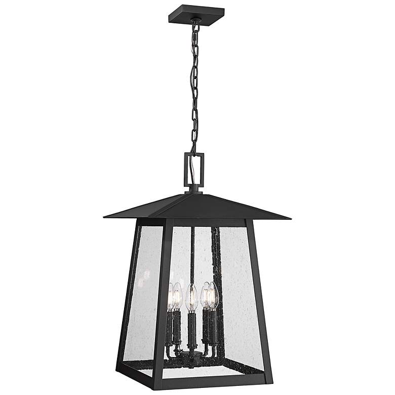 Image 1 Rainer 24" High Black 5-Light Outdoor Hanging Light