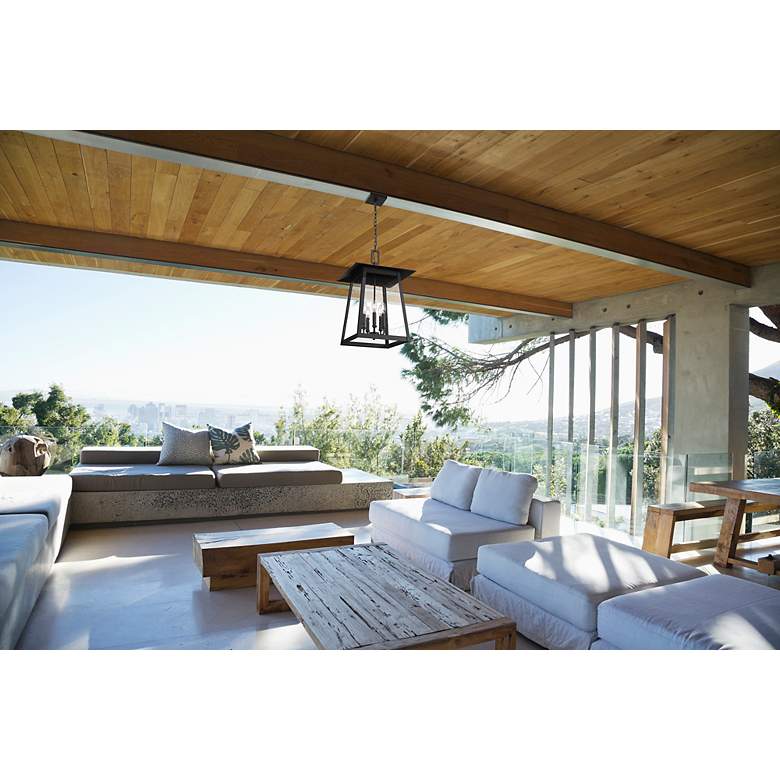 Image 2 Rainer 24" High Black 5-Light Outdoor Hanging Light more views
