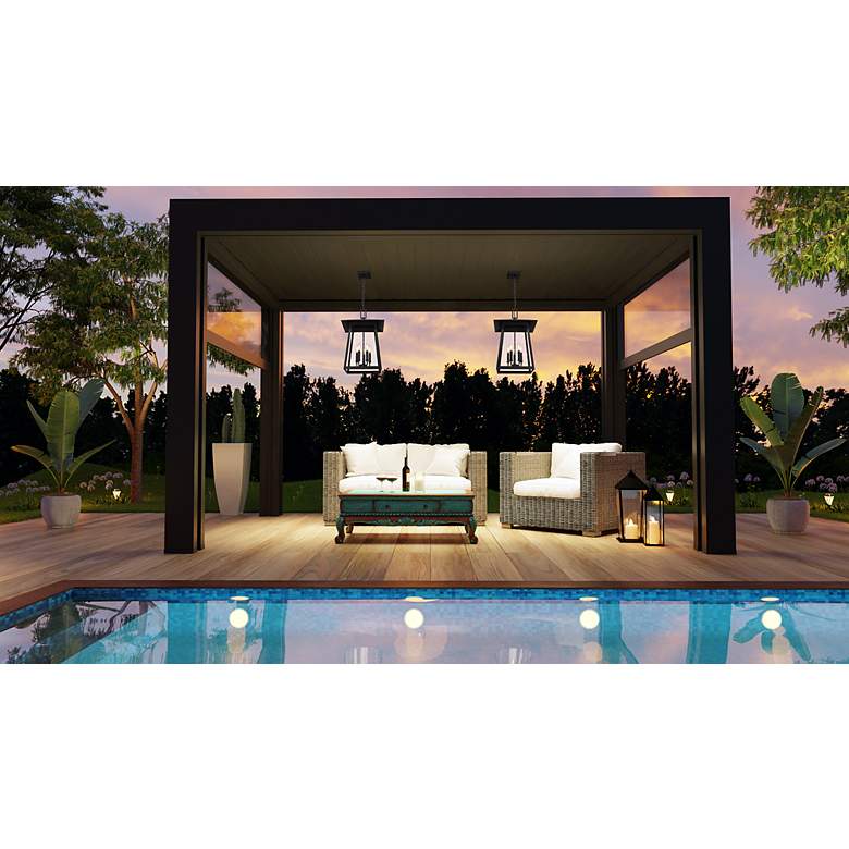 Image 3 Rainer 24" High Black 5-Light Outdoor Hanging Light more views