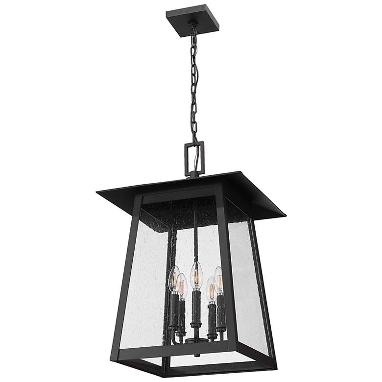 Image 7 Rainer 24" High Black 5-Light Outdoor Hanging Light more views