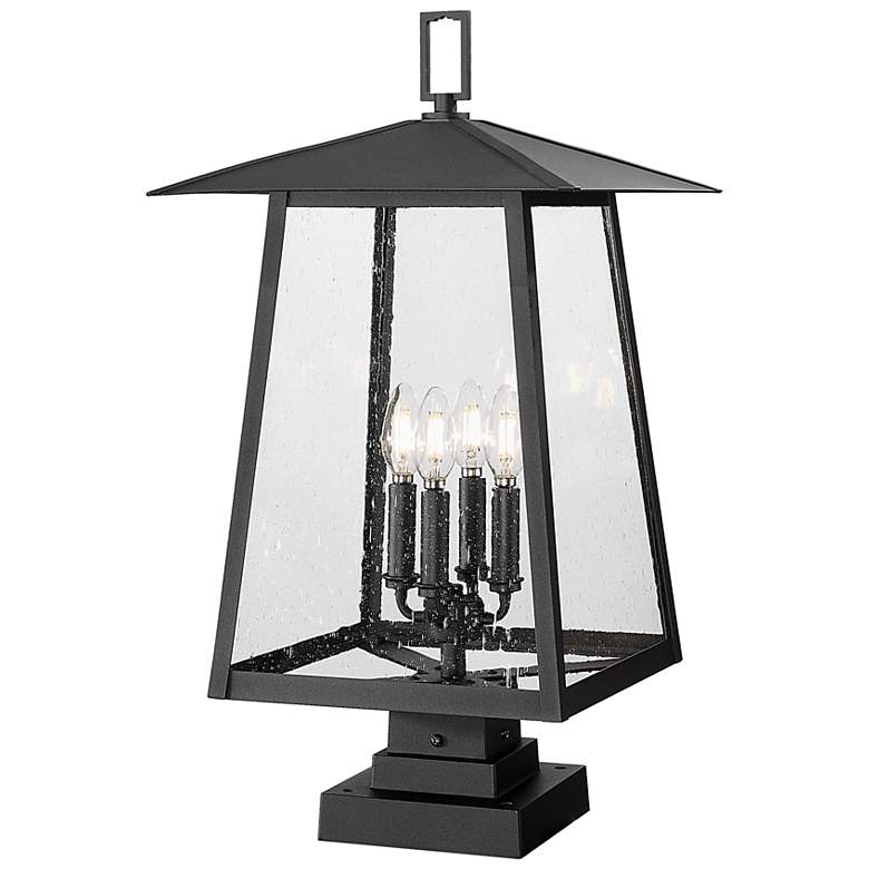 Image 1 Rainer by Z-Lite Black 13.5 inch 4 Light Outdoor Pier Mounted Fixture