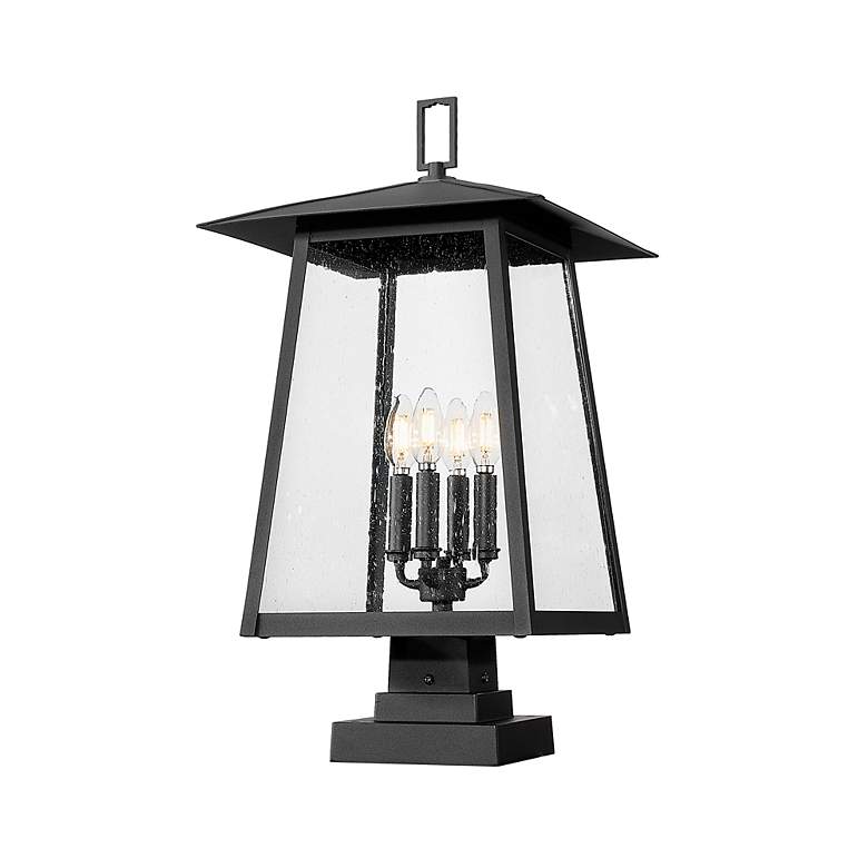 Image 4 Rainer by Z-Lite Black 13.5 inch 4 Light Outdoor Pier Mounted Fixture more views