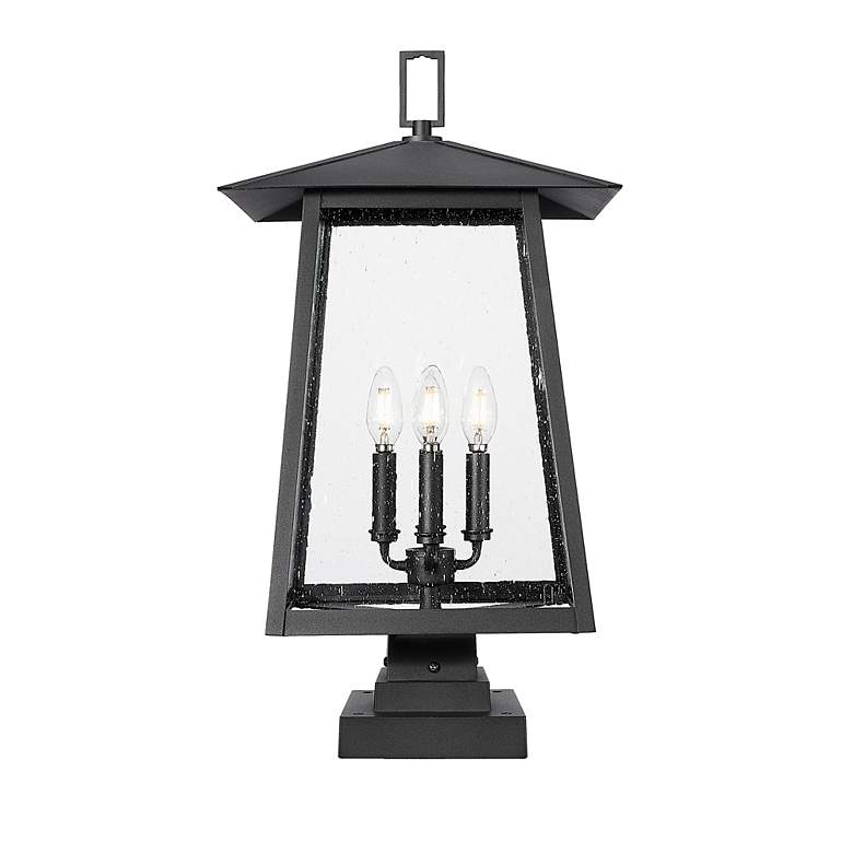Image 5 Rainer by Z-Lite Black 13.5 inch 4 Light Outdoor Pier Mounted Fixture more views