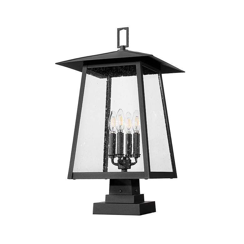 Image 7 Rainer by Z-Lite Black 13.5 inch 4 Light Outdoor Pier Mounted Fixture more views