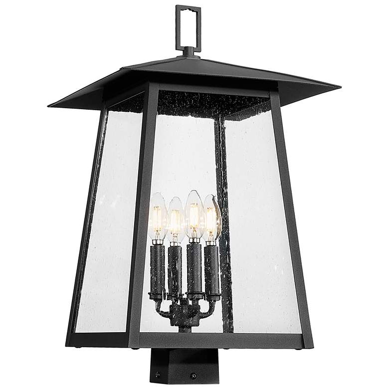 Image 1 Rainer by Z-Lite Black 13.5 inch 4 Light Outdoor Post Mount Fixture