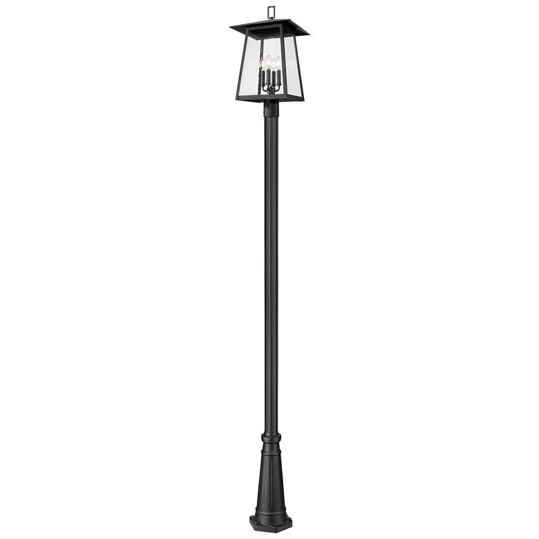 Image 1 Rainer by Z-Lite Black 13.5 inch 4 Light Outdoor Post Mounted Fixture