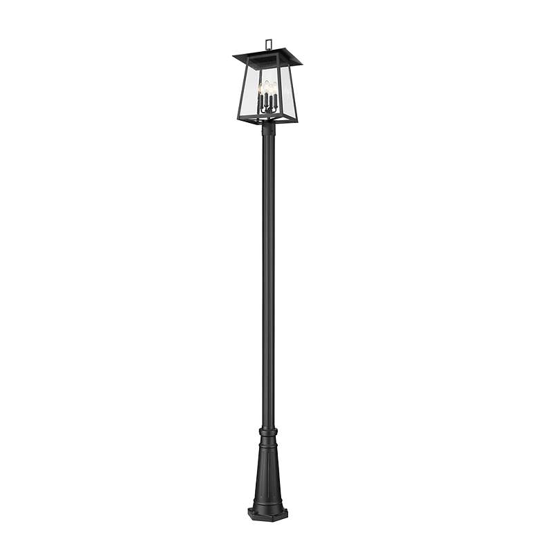 Image 5 Rainer by Z-Lite Black 13.5 inch 4 Light Outdoor Post Mounted Fixture more views