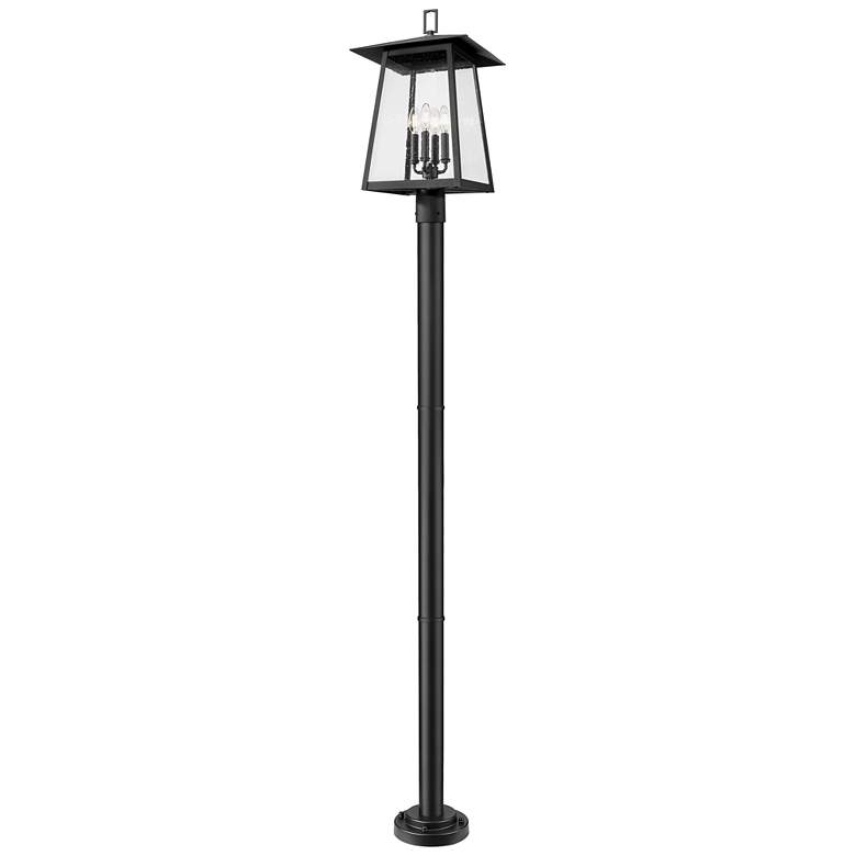 Image 1 Rainer by Z-Lite Black 13.5 inch 4 Light Outdoor Post Mounted Fixture