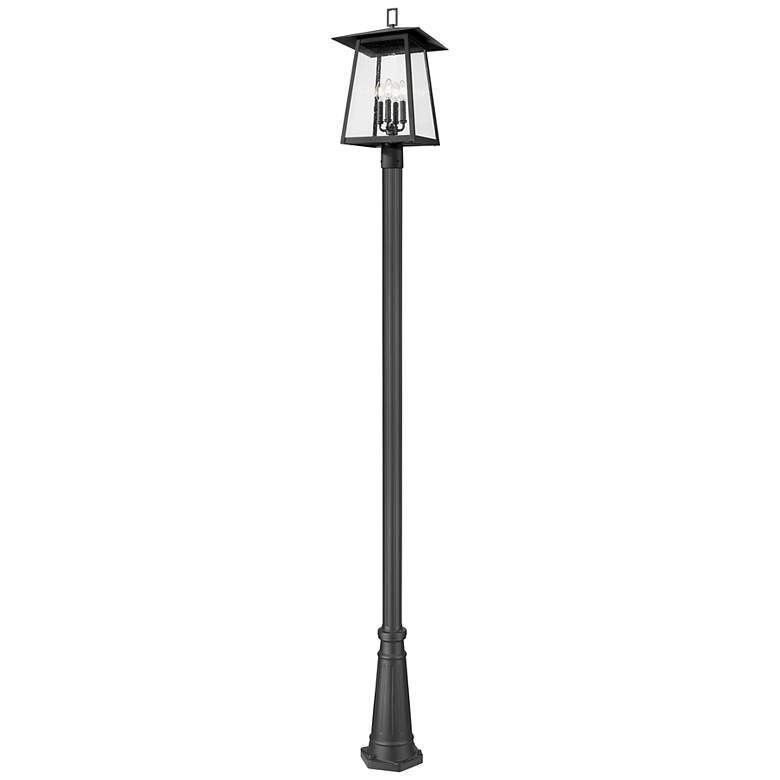 Image 1 Rainer by Z-Lite Black 13.5 inch 4 Light Outdoor Post Mounted Fixture