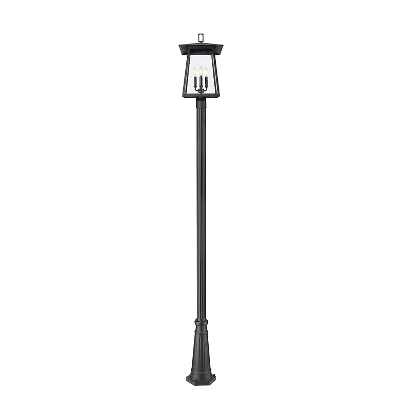 Image 5 Rainer by Z-Lite Black 13.5 inch 4 Light Outdoor Post Mounted Fixture more views