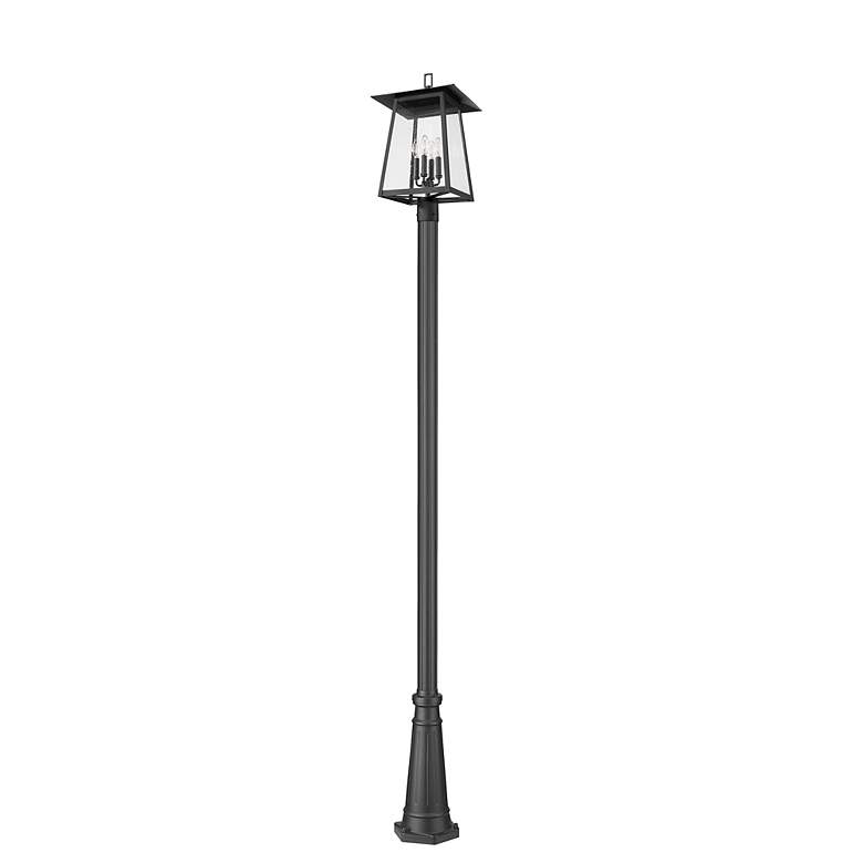 Image 7 Rainer by Z-Lite Black 13.5 inch 4 Light Outdoor Post Mounted Fixture more views