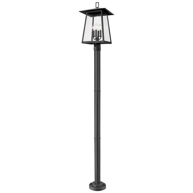 Image 1 Rainer by Z-Lite Black 13.5 inch 4 Light Outdoor Post Mounted Fixture