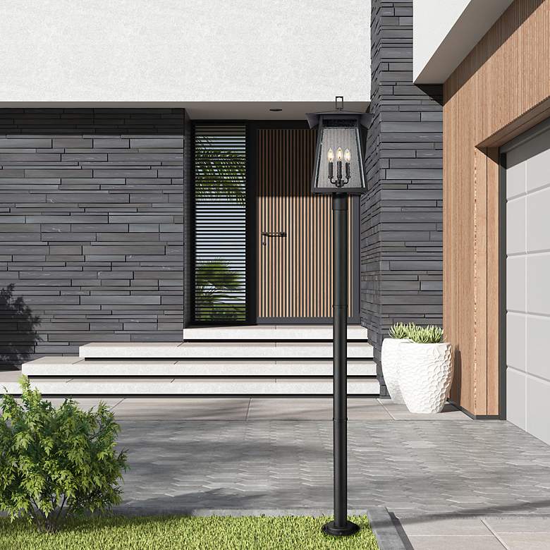Image 3 Rainer by Z-Lite Black 13.5 inch 4 Light Outdoor Post Mounted Fixture more views