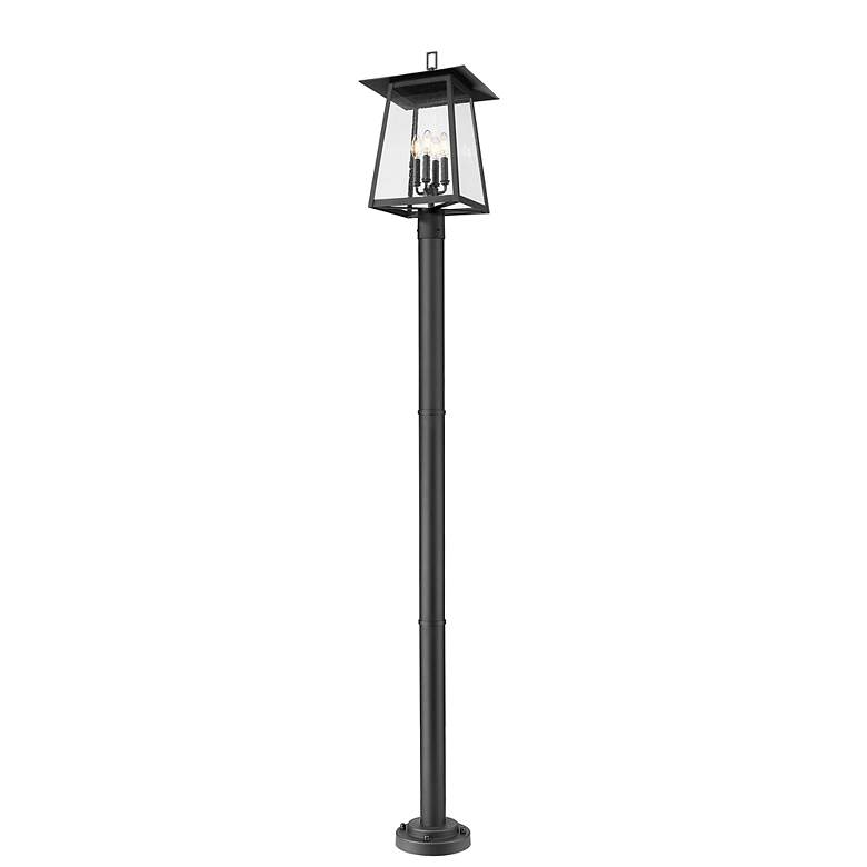 Image 4 Rainer by Z-Lite Black 13.5 inch 4 Light Outdoor Post Mounted Fixture more views