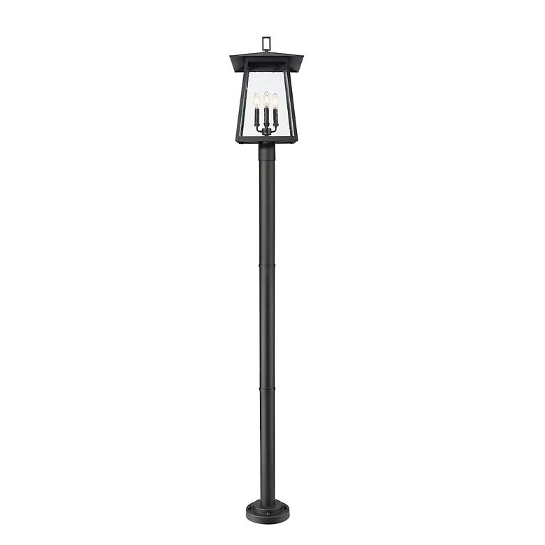 Image 5 Rainer by Z-Lite Black 13.5 inch 4 Light Outdoor Post Mounted Fixture more views