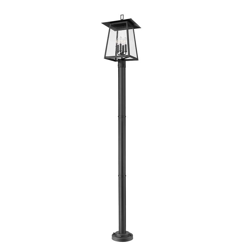 Image 7 Rainer by Z-Lite Black 13.5 inch 4 Light Outdoor Post Mounted Fixture more views