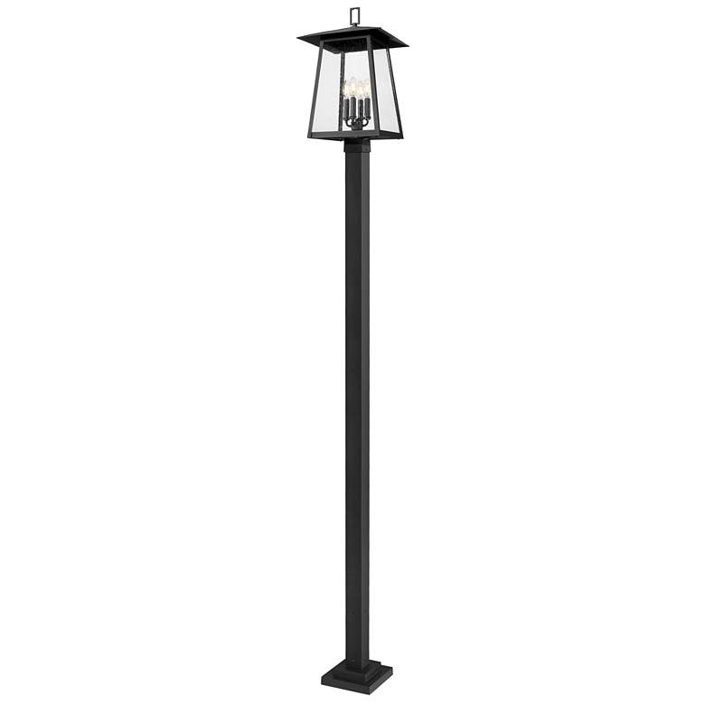 Image 1 Rainer by Z-Lite Black 13.5 inch 4 Light Outdoor Post Mounted Fixture