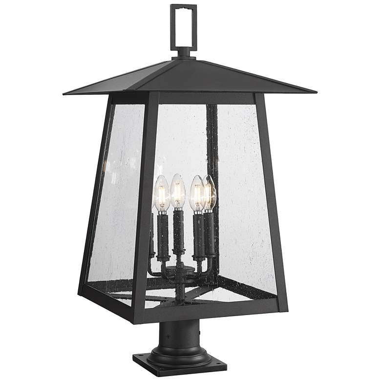 Image 1 Rainer by Z-Lite Black 15.5 inch 5 Light Outdoor Pier Mounted Fixture