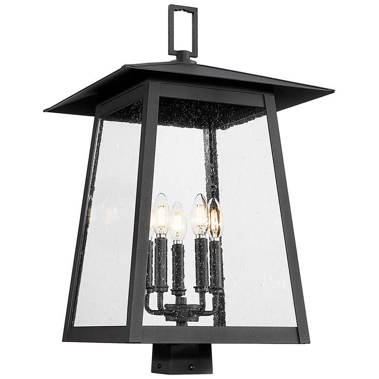 Image 1 Rainer by Z-Lite Black 15.5 inch 5 Light Outdoor Post Mount Fixture