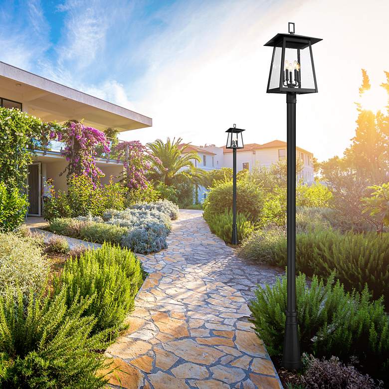 Image 1 Rainer by Z-Lite Black 15.5 inch 5 Light Outdoor Post Mounted Fixture