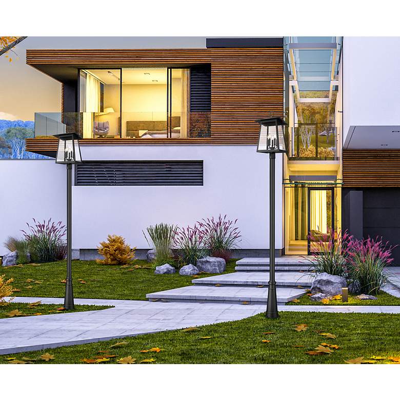 Image 3 Rainer by Z-Lite Black 15.5 inch 5 Light Outdoor Post Mounted Fixture more views