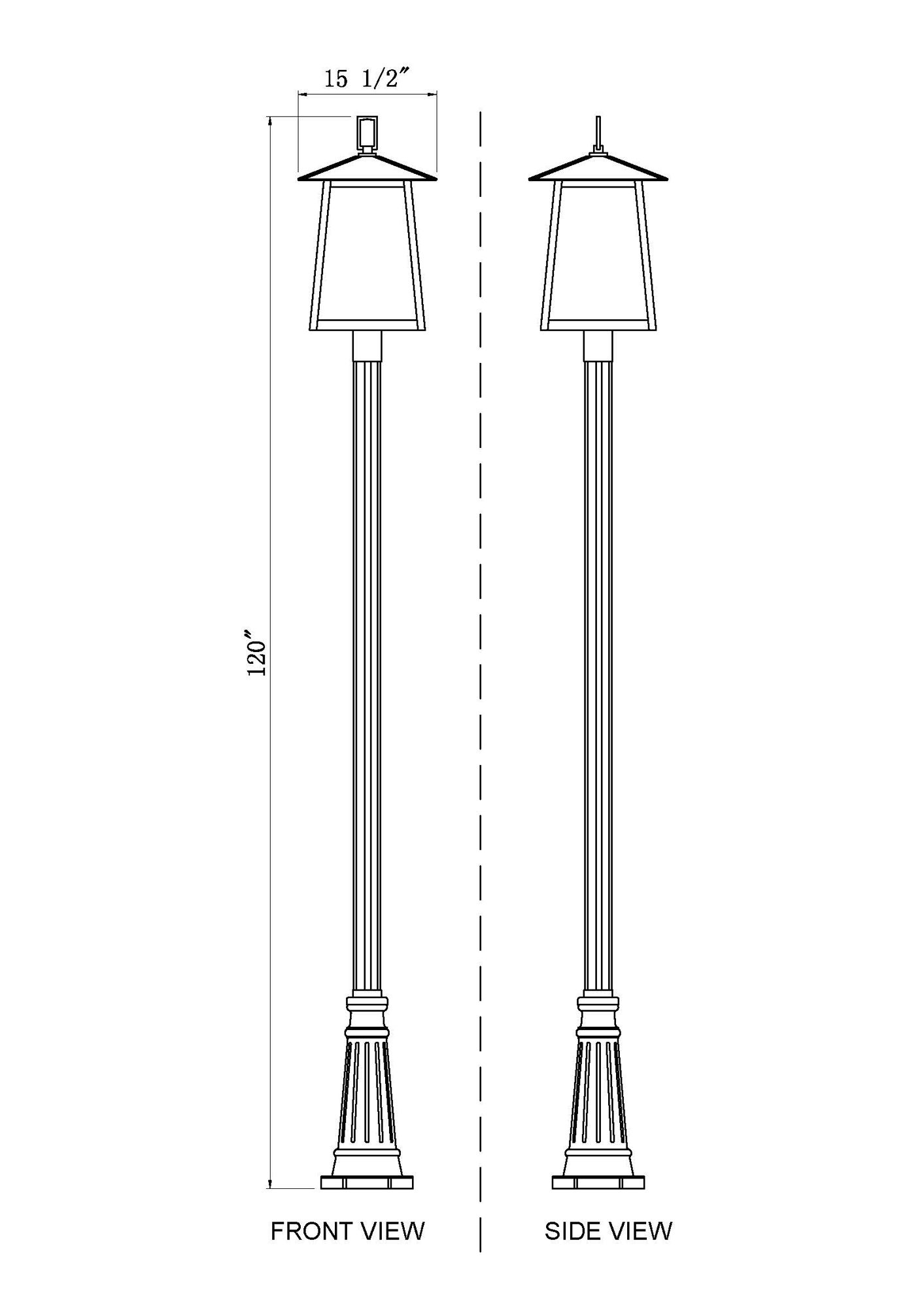 Rainer by Z-Lite Black 15.5 inch 5 Light Outdoor Post Mounted Fixture