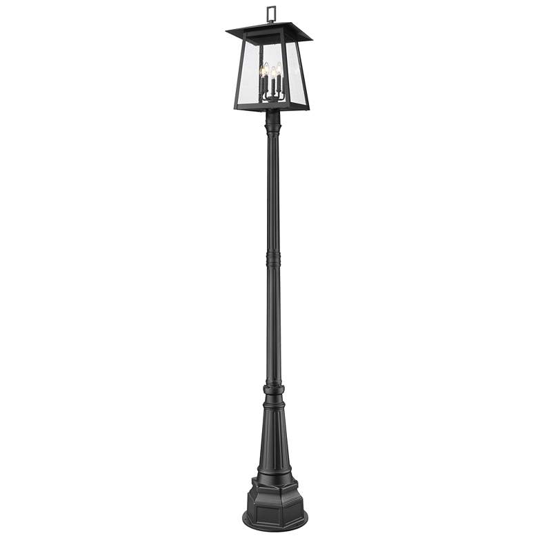 Image 1 Rainer by Z-Lite Black 15.5 inch 5 Light Outdoor Post Mounted Fixture