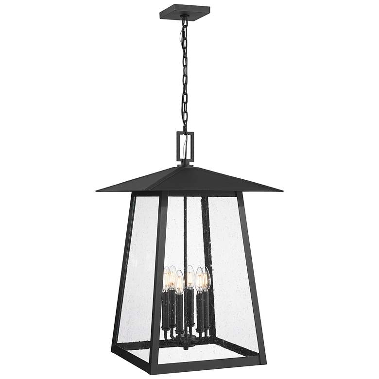 Image 1 Rainer by Z-Lite Black 17.5 inch 6 Light Outdoor Chain Mount Fixture