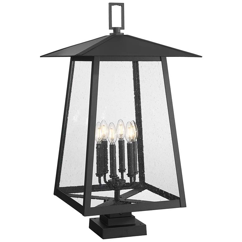 Image 1 Rainer by Z-Lite Black 17.5 inch 6 Light Outdoor Pier Mounted Fixture