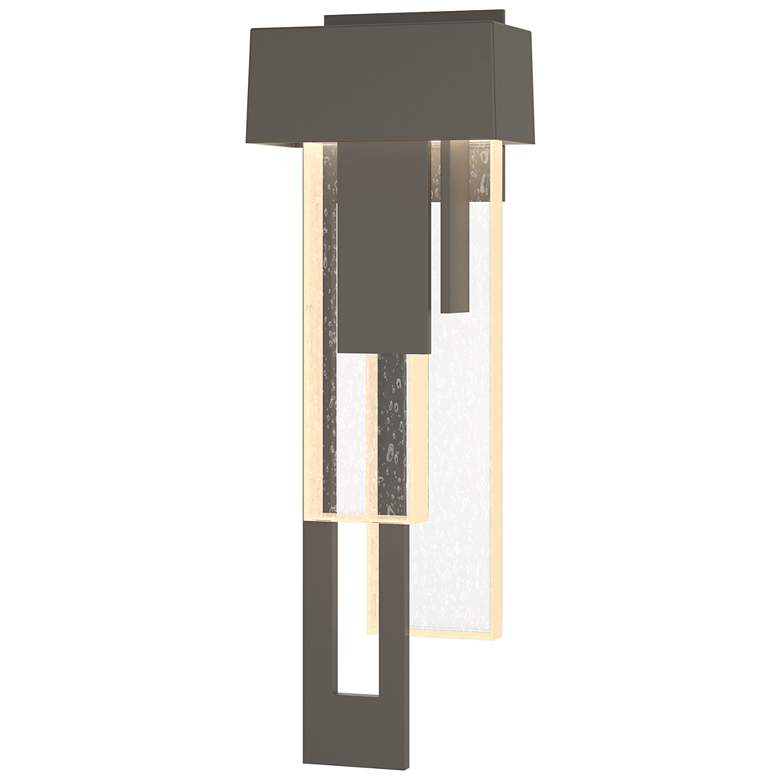 Image 1 Rainfall 18.9"H Left Dark Smoke LED Outdoor Sconce w/ Seeded Shade