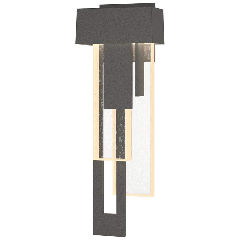 Image 1 Rainfall 18.9"H Left Natural Iron LED Outdoor Sconce w/ Seeded Shade