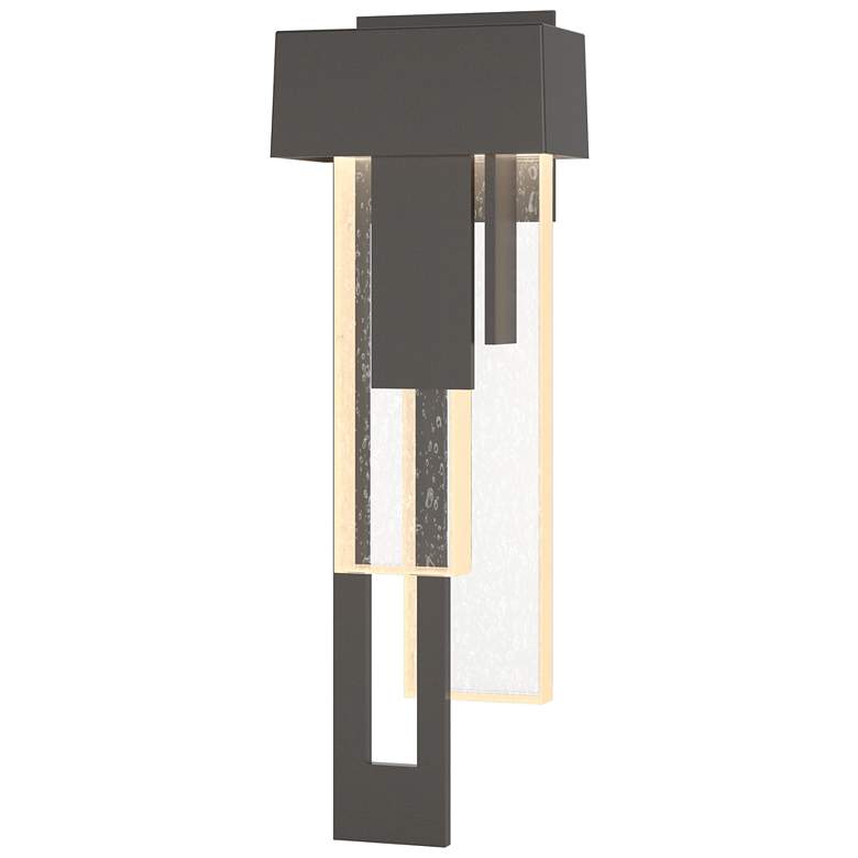 Image 1 Rainfall 18.9"H Left Oil Rubbed Bronze LED Outdoor Sconce w/ Seeded Sh