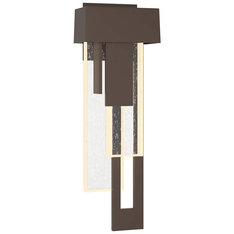 Image 1 Rainfall 18.9"H Right Bronze LED Outdoor Sconce w/ Seeded Shade
