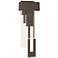 Rainfall 18.9"H Right Bronze LED Outdoor Sconce w/ Seeded Shade