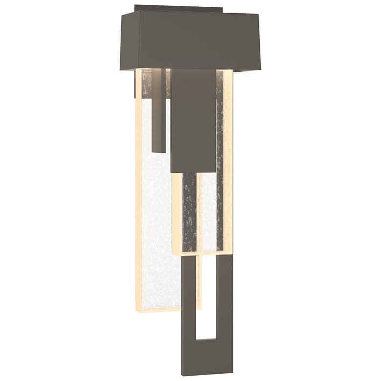 Image 1 Rainfall 18.9"H Right Dark Smoke LED Outdoor Sconce w/ Seeded Shade