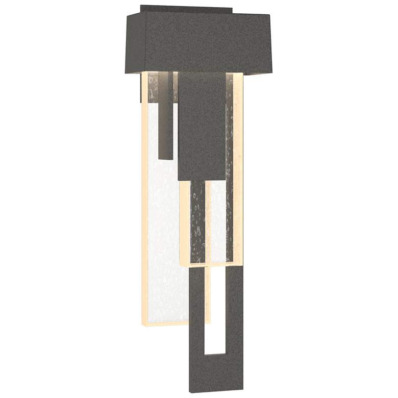 Image 1 Rainfall 18.9"H Right Natural Iron LED Outdoor Sconce w/ Seeded Shade