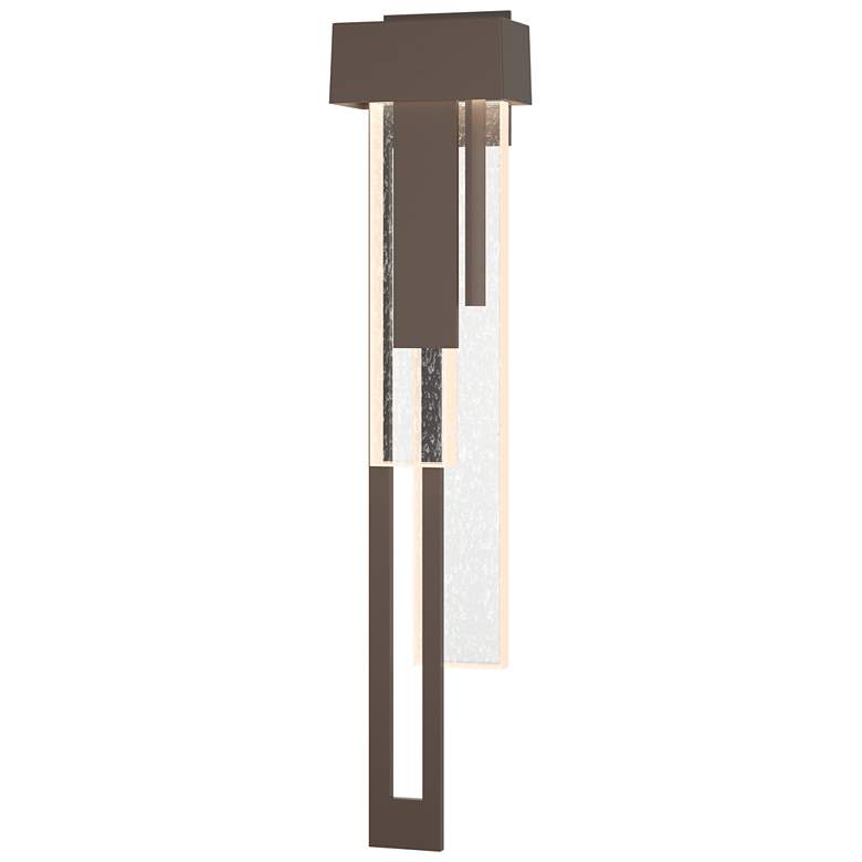 Image 1 Rainfall 30.2"H Left Bronze LED Outdoor Sconce w/ Seeded Shade