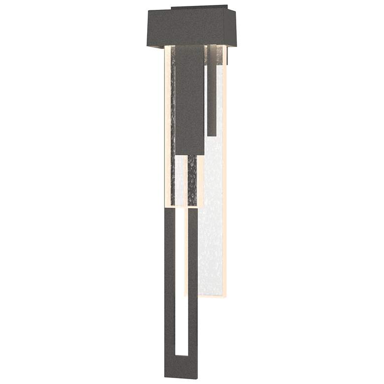 Image 1 Rainfall 30.2"H Left Natural Iron LED Outdoor Sconce w/ Seeded Shade